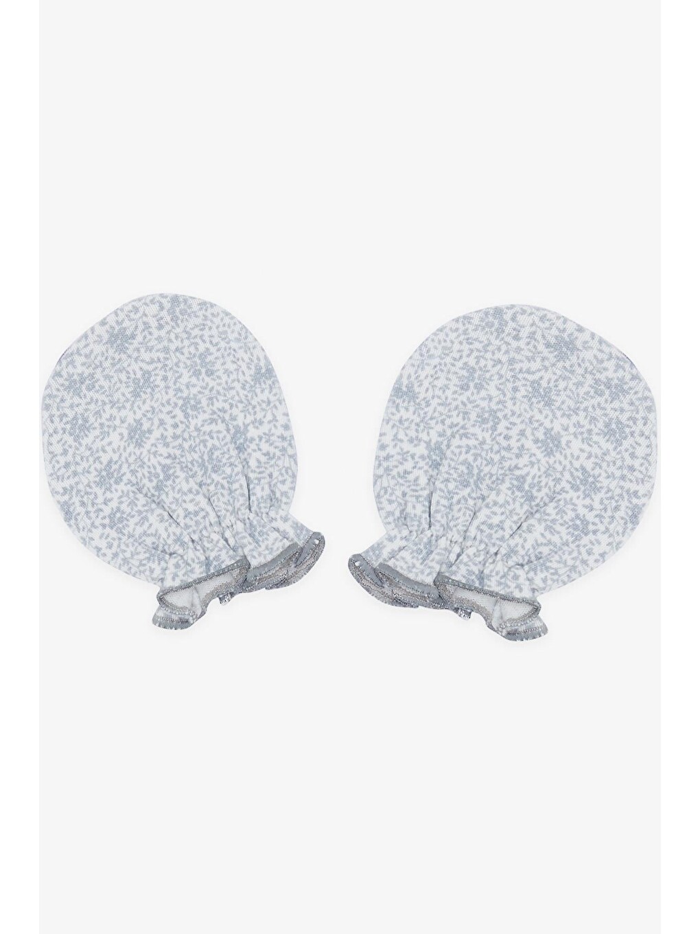 Yenidoğan Bebek Eldiveni Yaprak Desenli Gri (7 X 9 Cm)-1