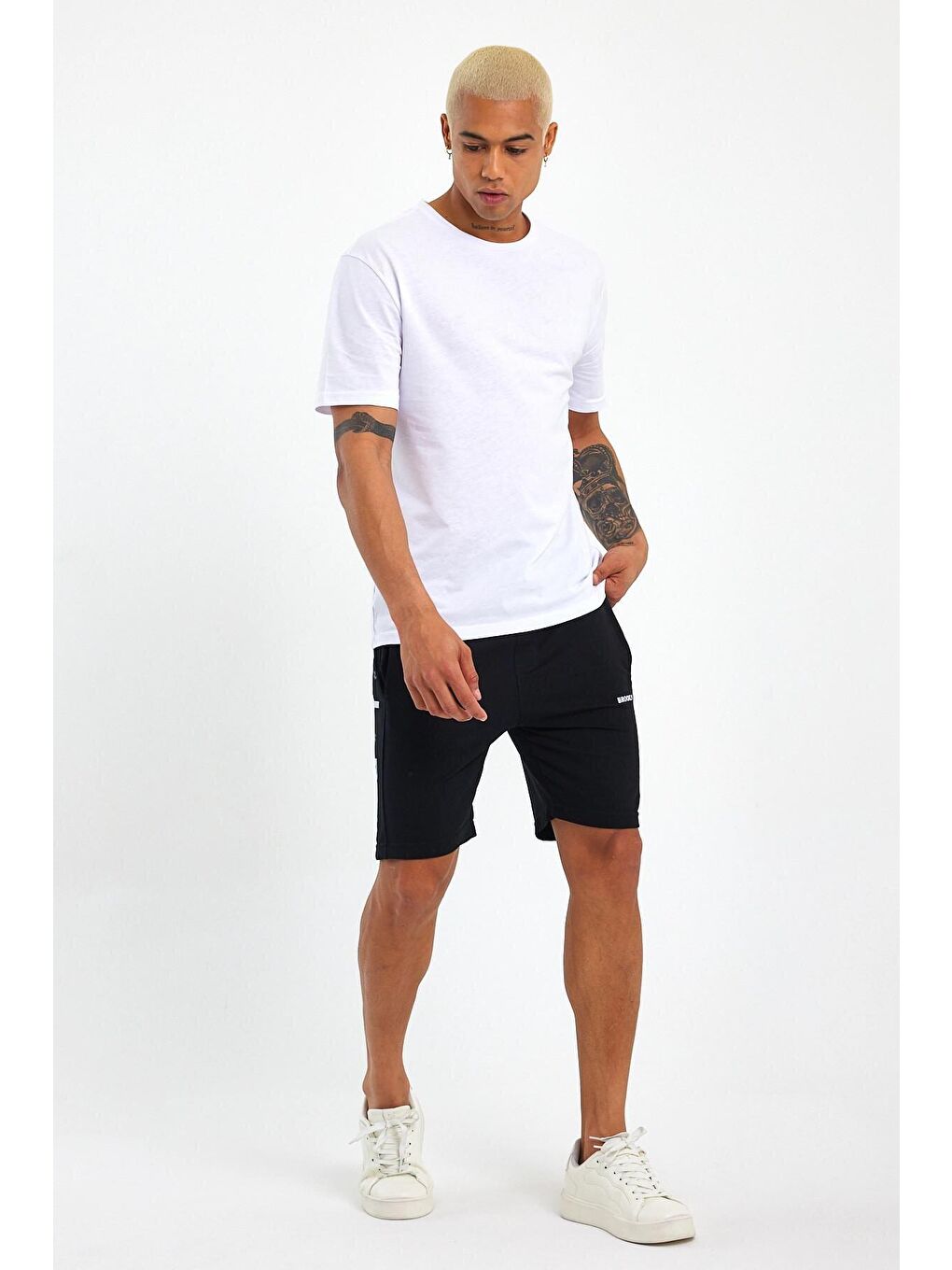 Süperlife Siyah Slim Fit Air Brooklyn Baskılı Erkek Şort SPR 2020Y09