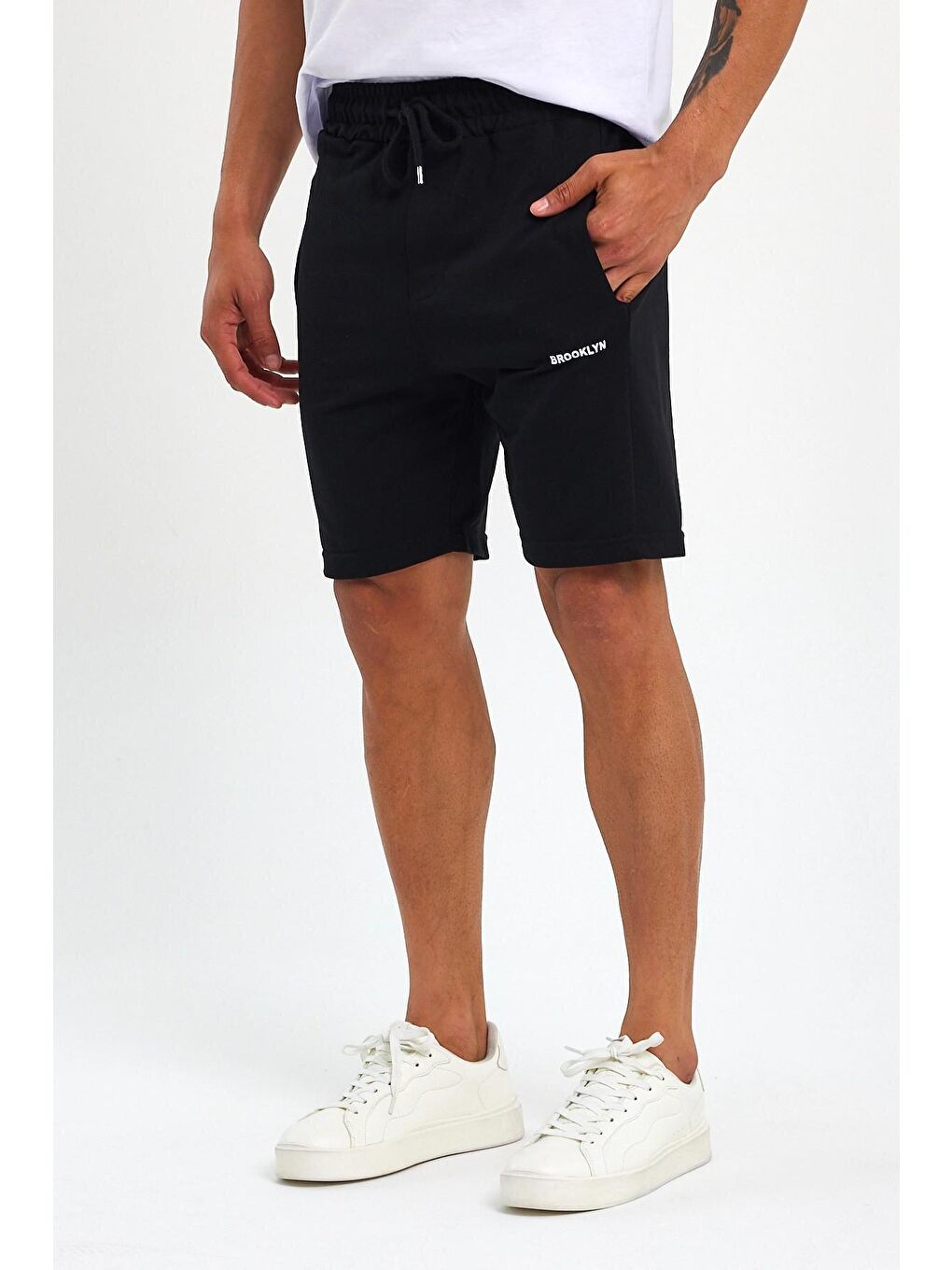 Süperlife Siyah Slim Fit Air Brooklyn Baskılı Erkek Şort SPR 2020Y09 - 2