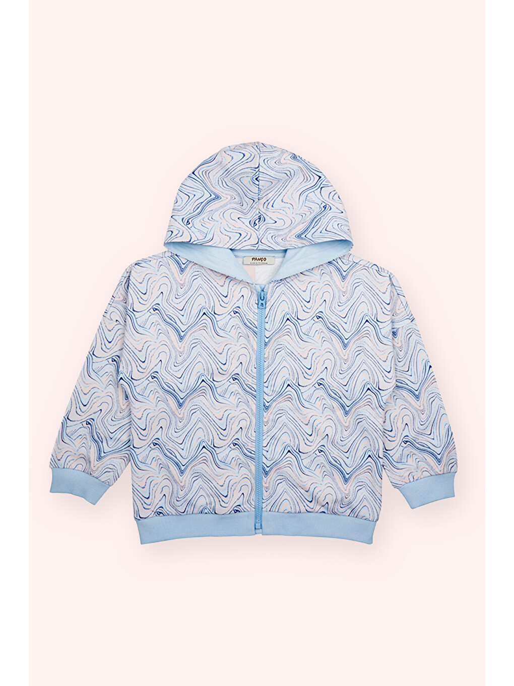 Kız Çocuk Fermuarlı Mavi Sweatshirt