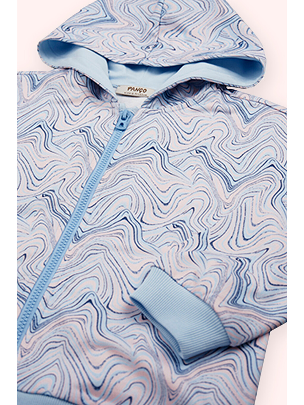 Kız Çocuk Fermuarlı Mavi Sweatshirt-1