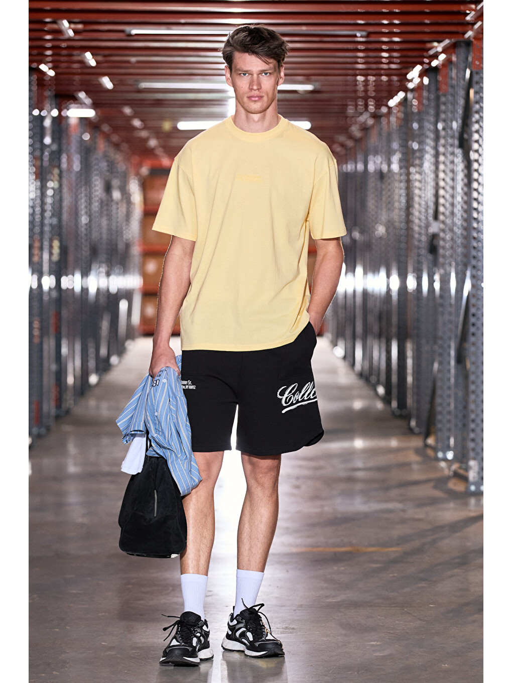 Vıto Erkek %100 Organik Pamuklu Nakış Yazı Detaylı Oversize Bol Kesim Kısa Kollu Sarı T-shirt-2