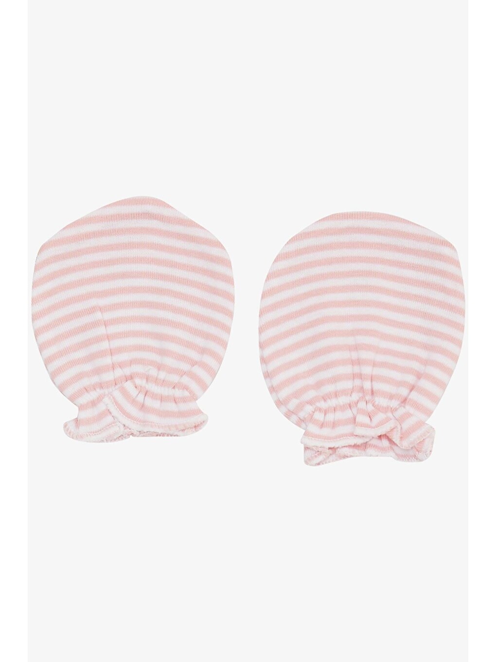 Yenidoğan Bebek Eldiveni Çizgili Pembe (7 X 9 Cm)-1
