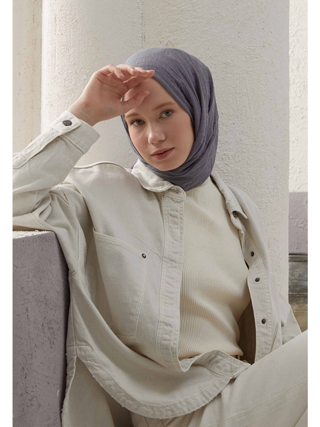 Gri Bürümcük Şal Koyu Grı