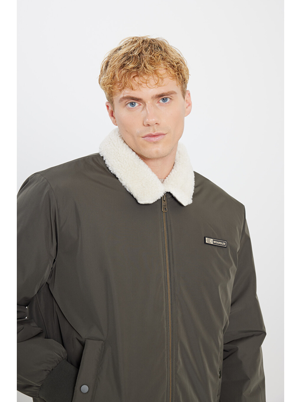 Haki Regular Fit Normal Kesim Gömlek Yaka Cepli Bomber Ceket Mont-3