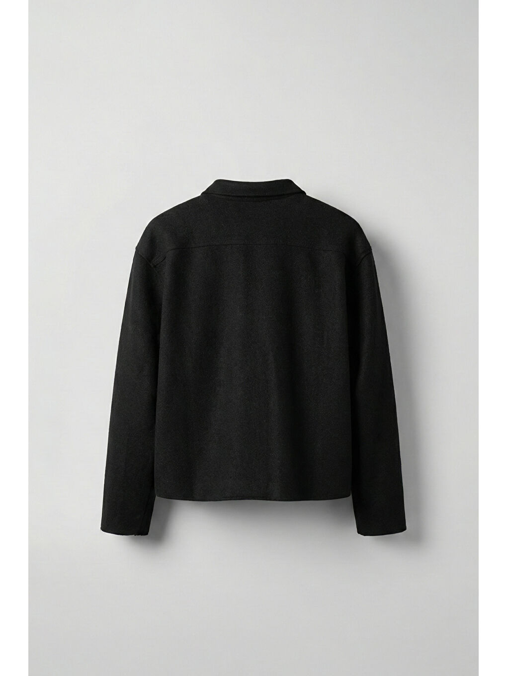 Erkek Relaxed Fit Kaşe Mont Siyah-1