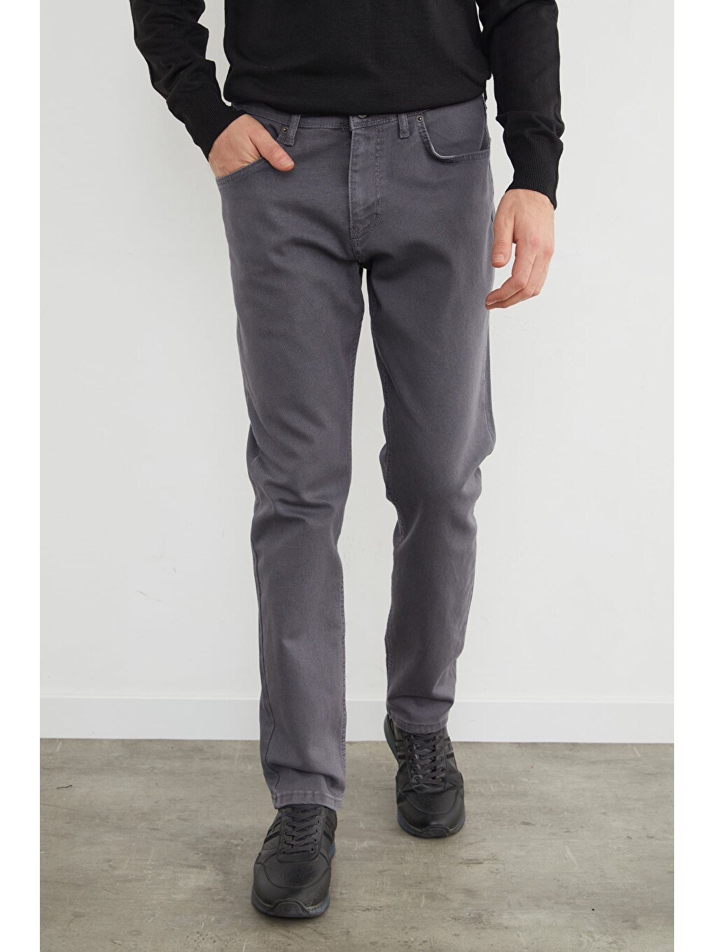 Gri Büyük Beden Regular Fit Normal Bel Jean-1