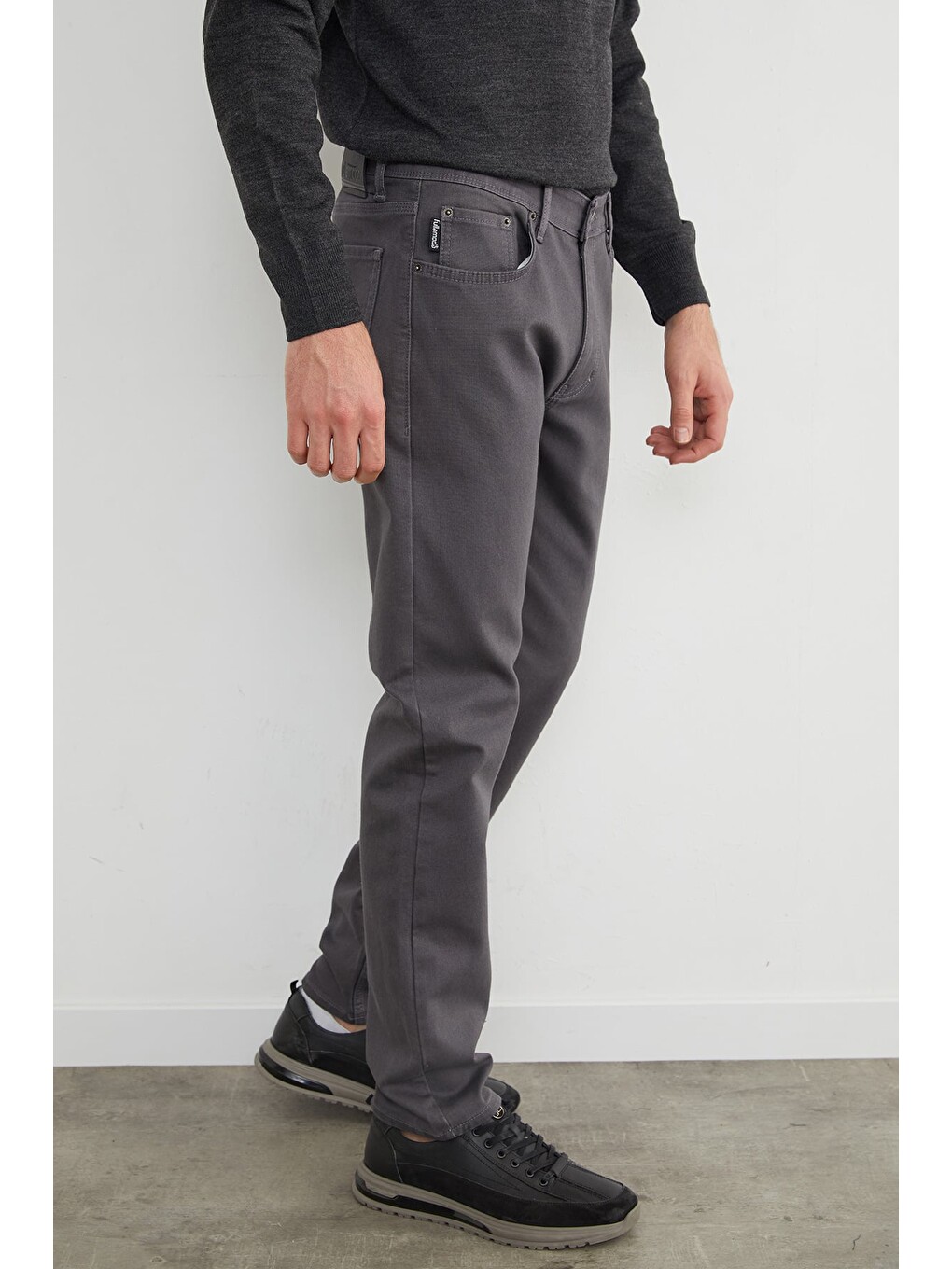 Gri Büyük Beden Regular Fit Normal Bel Jean-4