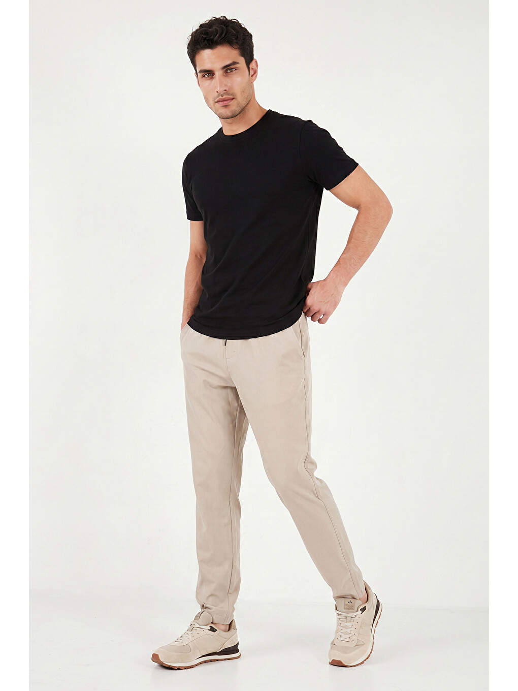 Bej Slim Fit Normal Bel Boru Paça Denim Pantolon 5545c82mılano-2
