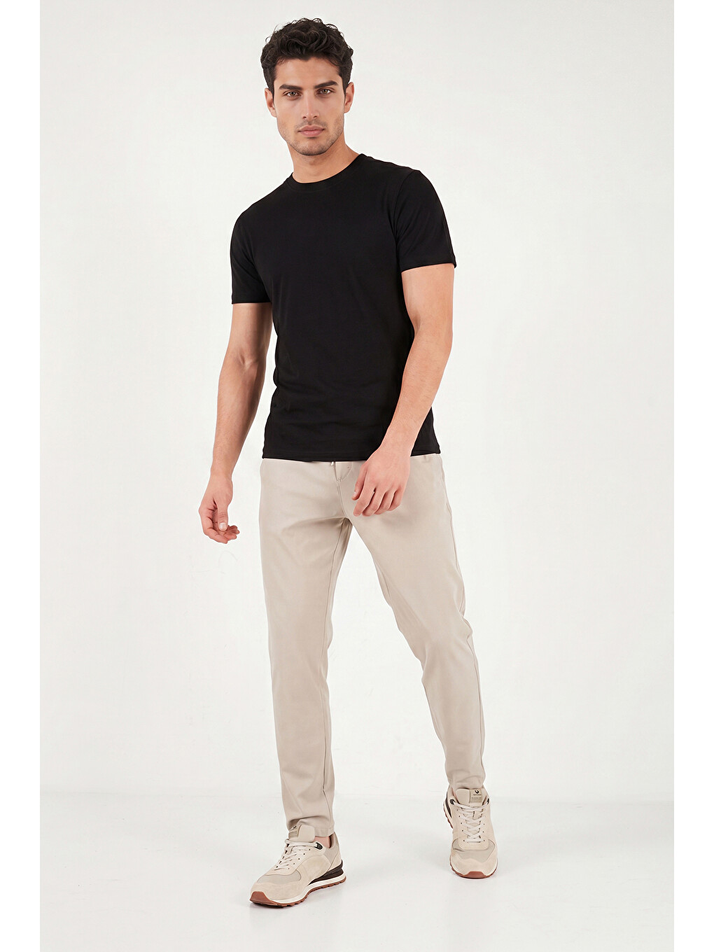 Bej Slim Fit Normal Bel Boru Paça Denim Pantolon 5545c82mılano-3