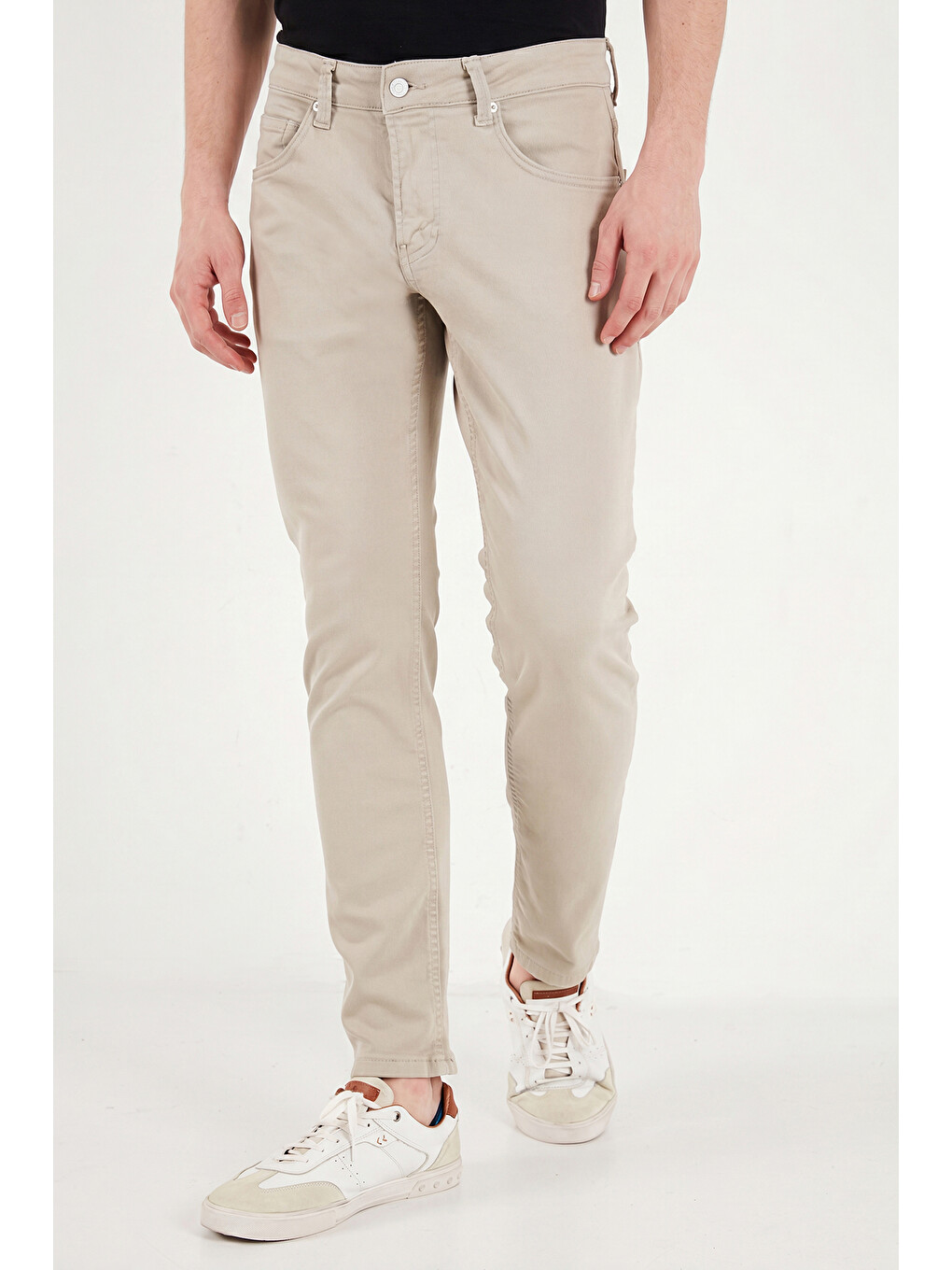Bej Pamuklu Normal Kalıp Normal Bel Jeans 2211c67parma-3