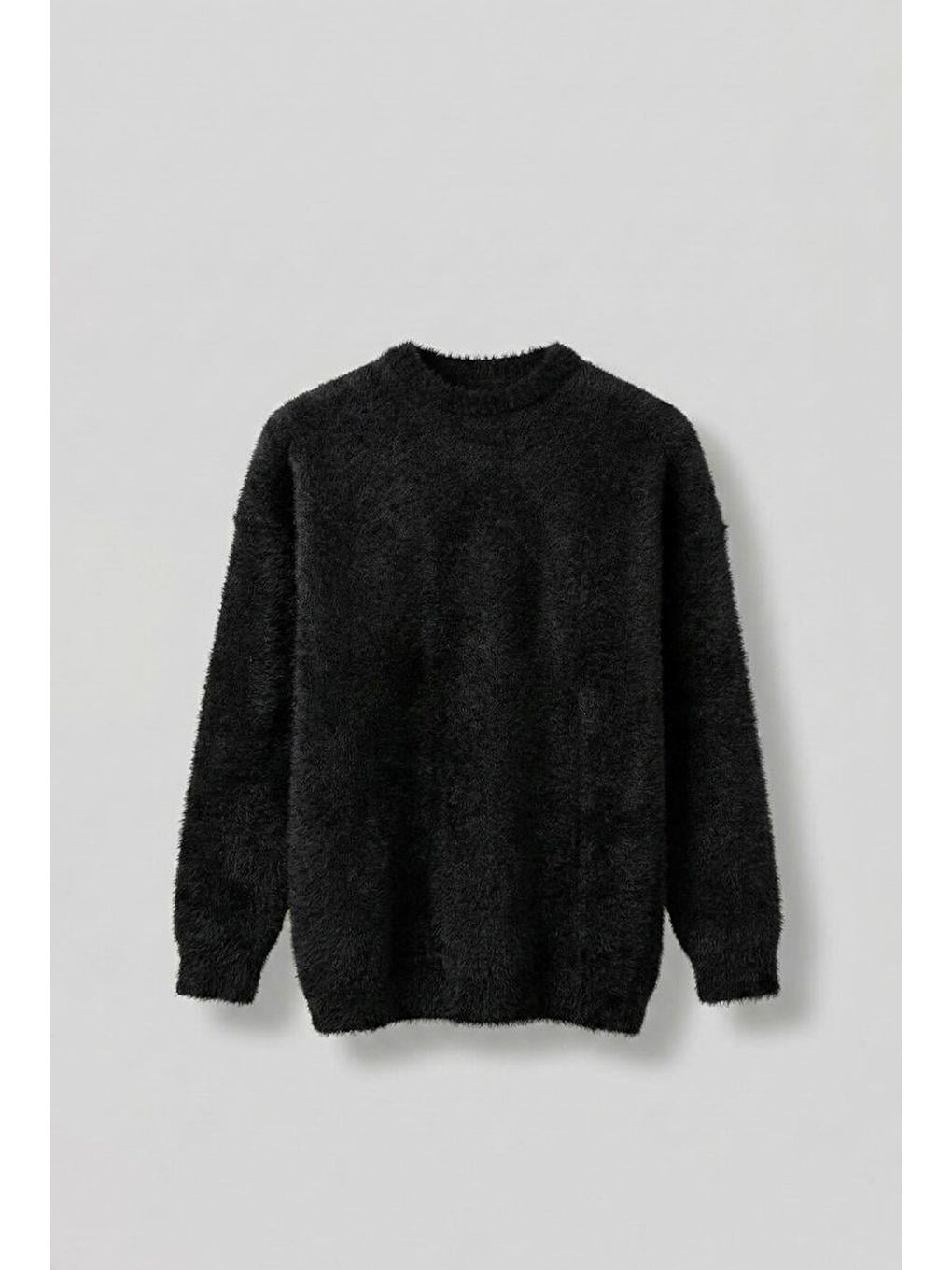 Erkek Oversize Dokulu Kazak Siyah