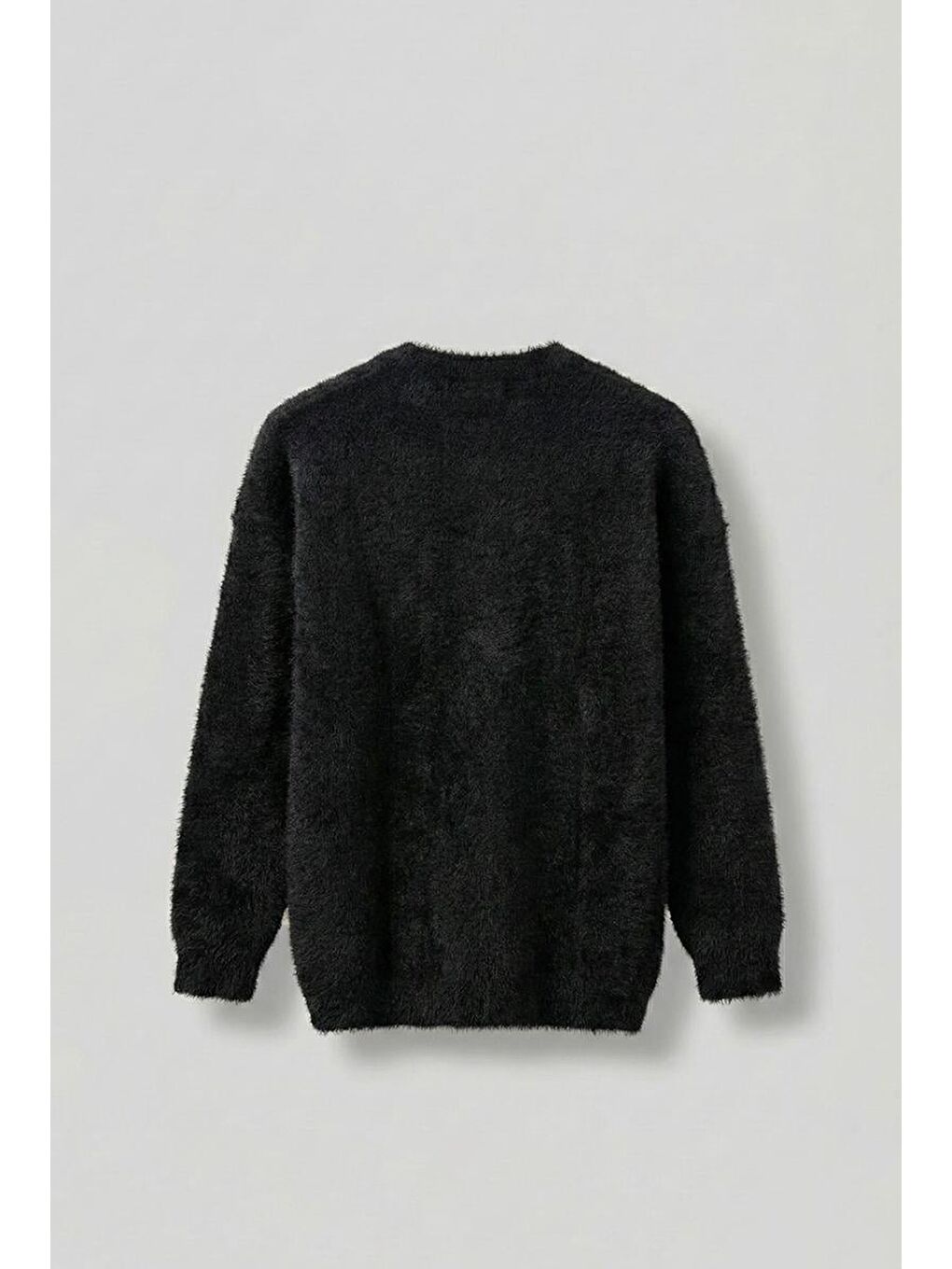 Erkek Oversize Dokulu Kazak Siyah-1