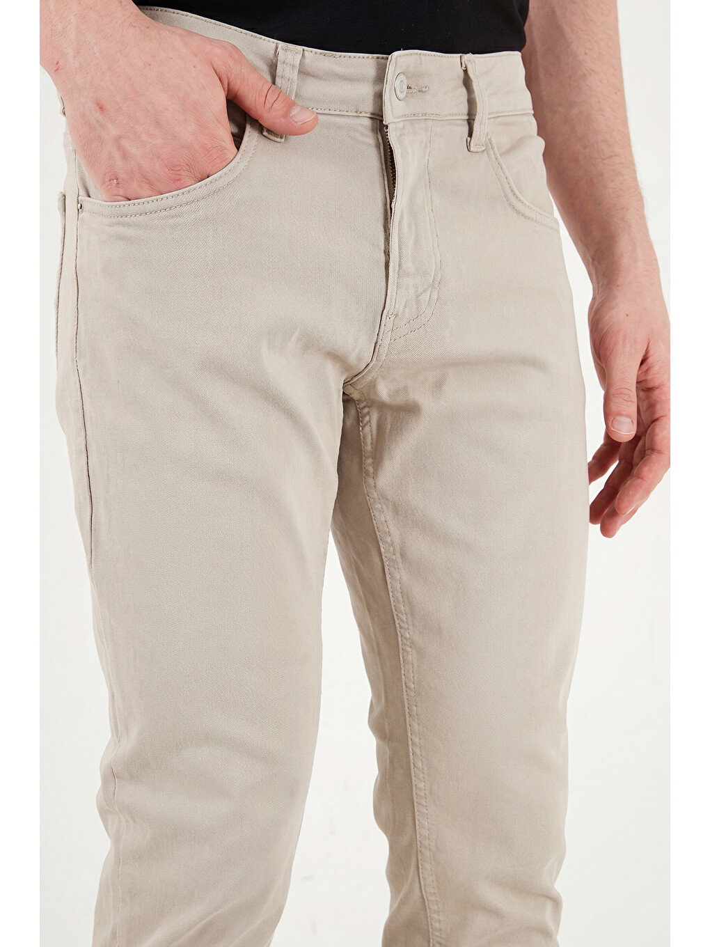 Bej Pamuklu Normal Kalıp Normal Bel Jeans 2211c67parma-6