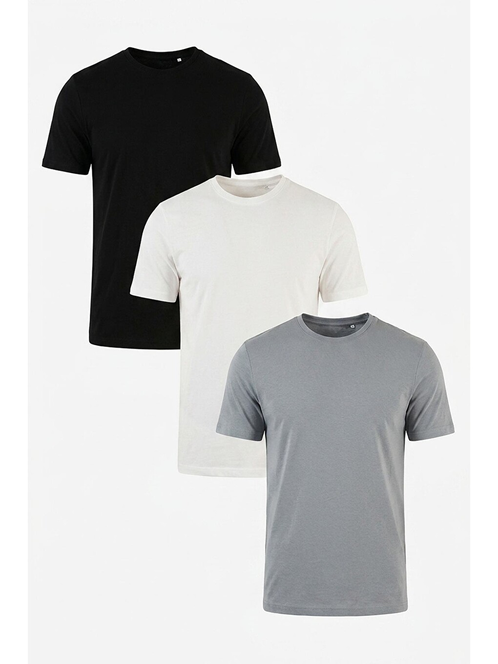 Siyah Pamuklu Regular Fit Bisiklet Yaka 3'lü Paket T Shirt 59020204s3