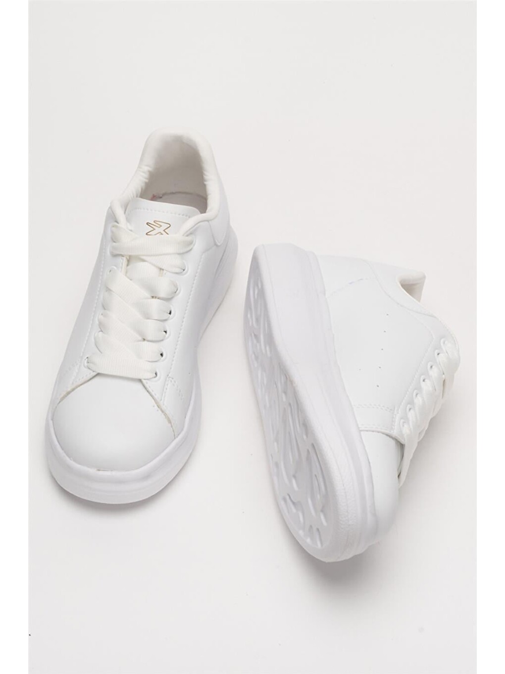 Unisex Yüksek Taban Günlük Spor Sneaker Ayakkabı Beyaz-6