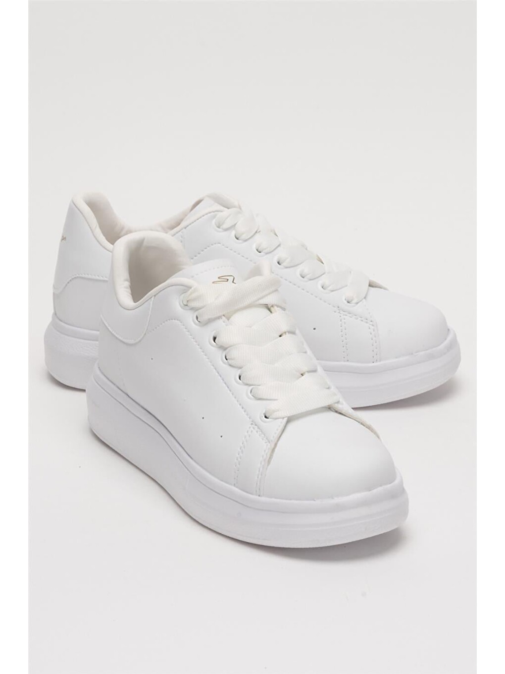 Unisex Yüksek Taban Günlük Spor Sneaker Ayakkabı Beyaz-1