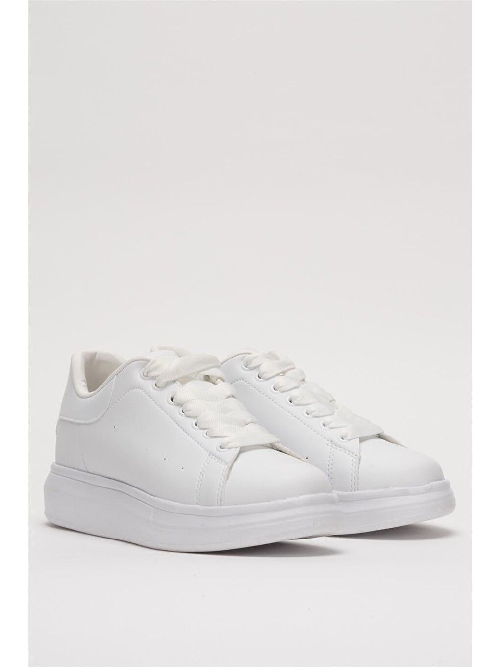 Unisex Yüksek Taban Günlük Spor Sneaker Ayakkabı Beyaz-2