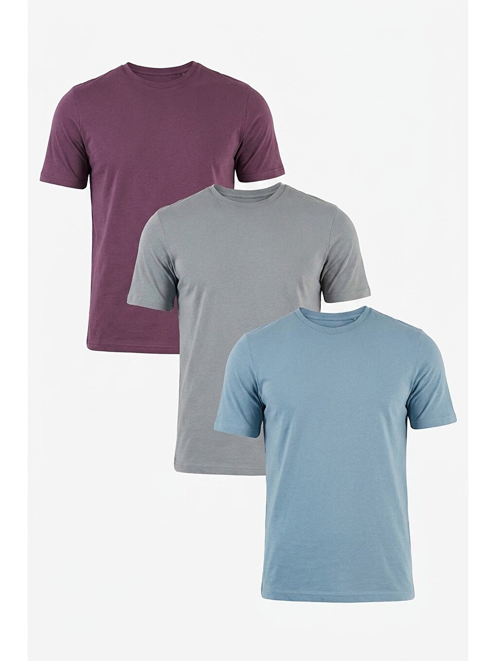 Mor Pamuklu Regular Fit Bisiklet Yaka 3'lü Paket T Shirt 59020204s3