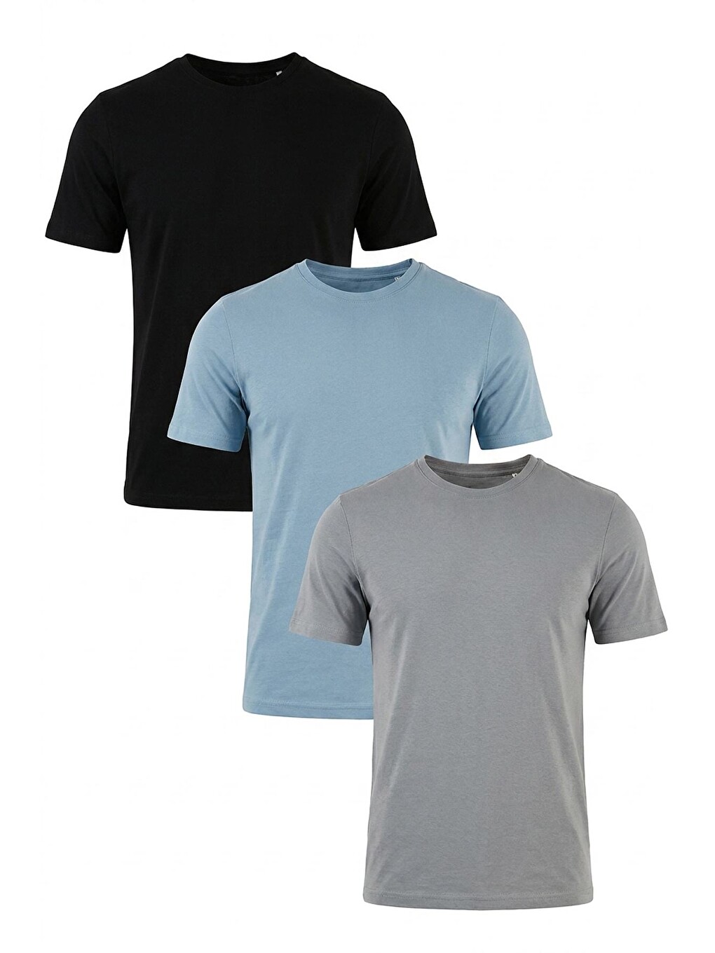Siyah Pamuklu Regular Fit Bisiklet Yaka 3'lü Paket T Shirt 59020204s3