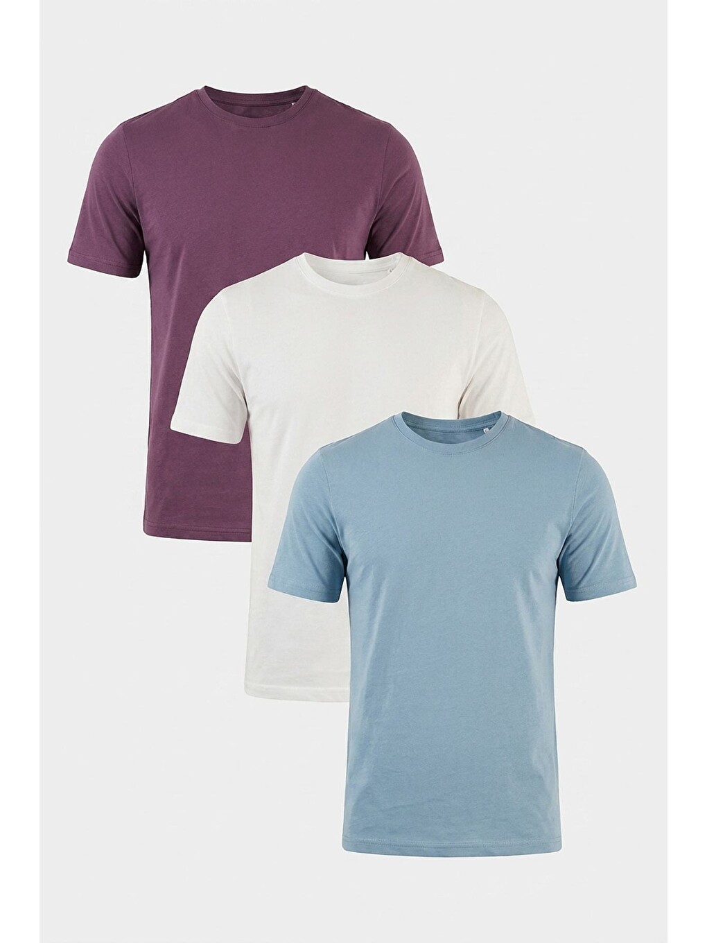 Mürdüm Pamuklu Regular Fit Bisiklet Yaka 3'lü Paket T Shirt 59020204s3