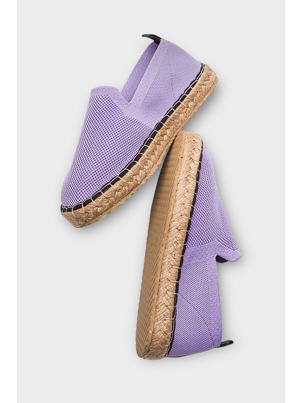Unisex El Yapımı Triko Espadril Lila-3