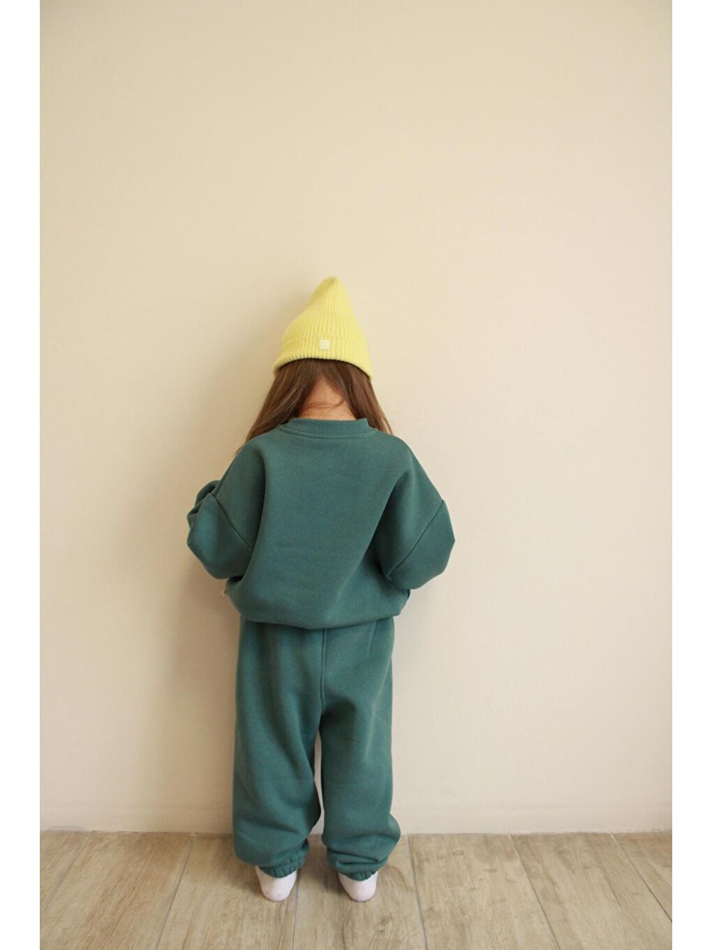 Yeşil Nefti Dağ Nakışlı Çocuk Alt Üst Takım-5