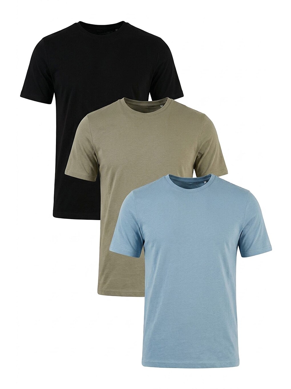 Siyah Pamuklu Regular Fit Bisiklet Yaka 3'lü Paket T Shirt 59020204s3