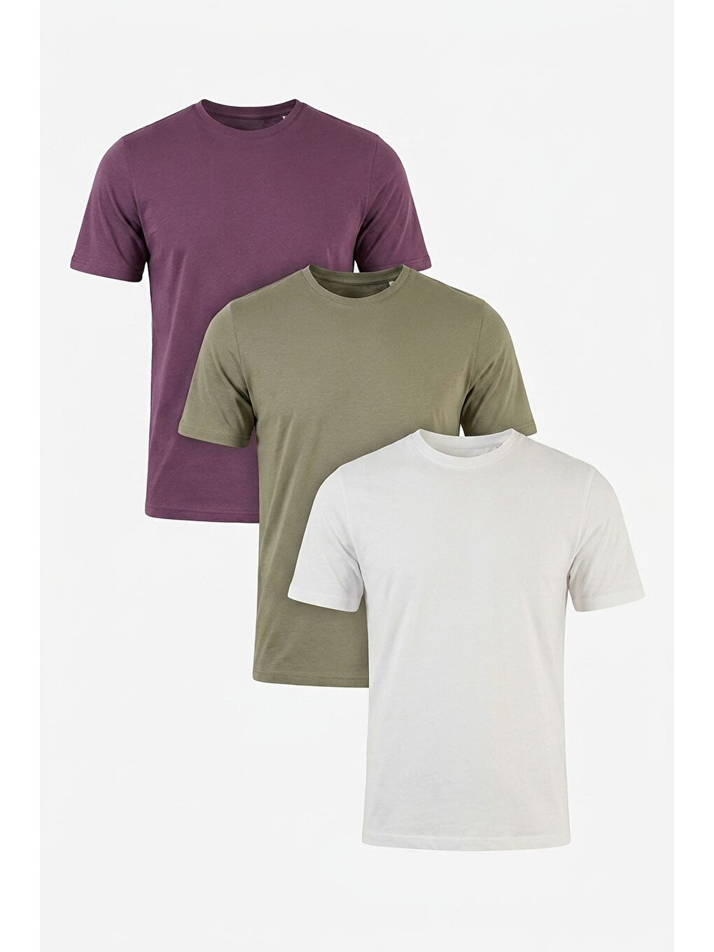 Mor Pamuklu Regular Fit Bisiklet Yaka 3'lü Paket T Shirt 59020204s3