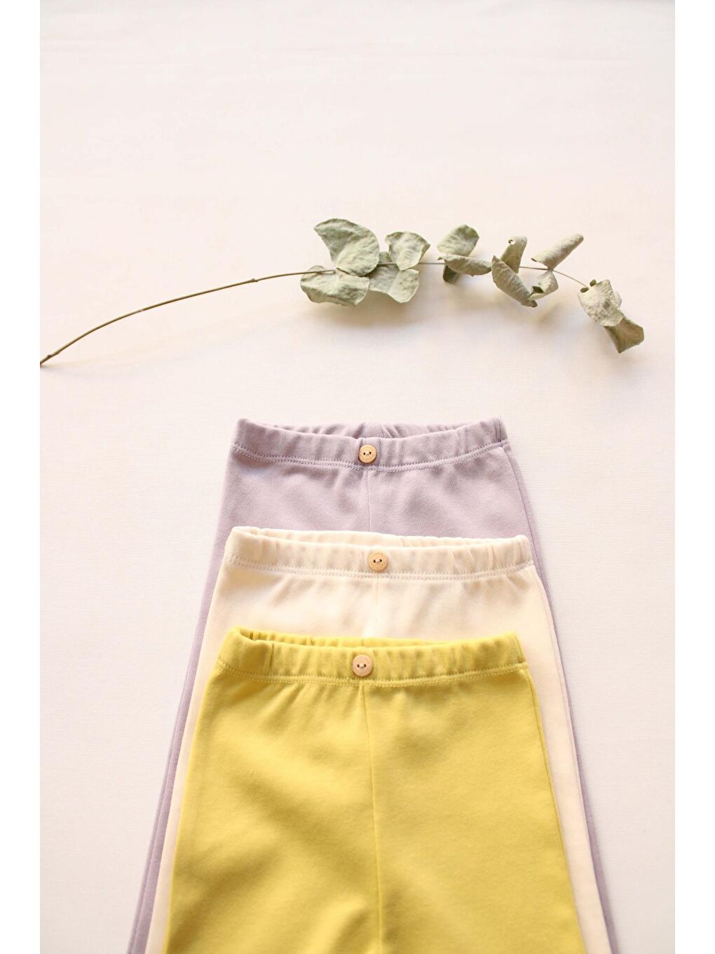 Ekru 3lü Penye Bebek Tayt Model 5-6