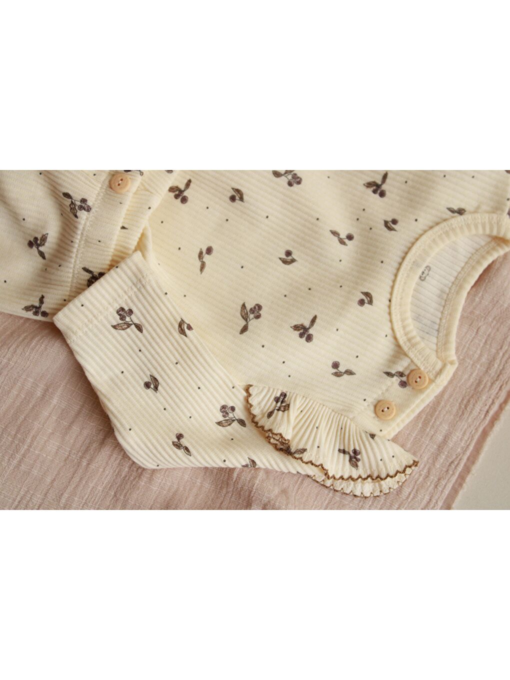 Ekru Kiraz Baskılı Fancy Girls Alt Üst Takım-7
