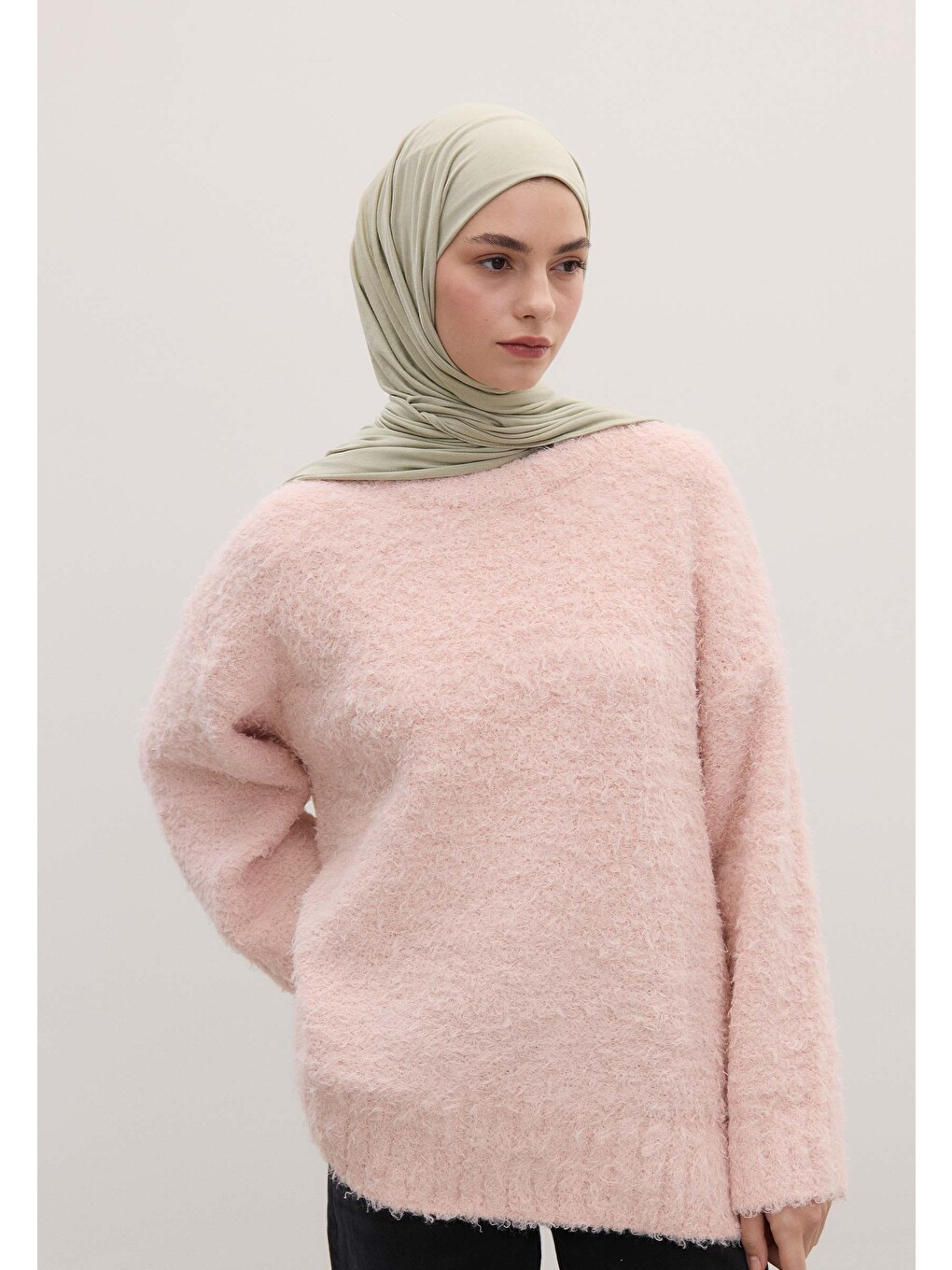 Bambu Penye Şal Pastel Yeşil