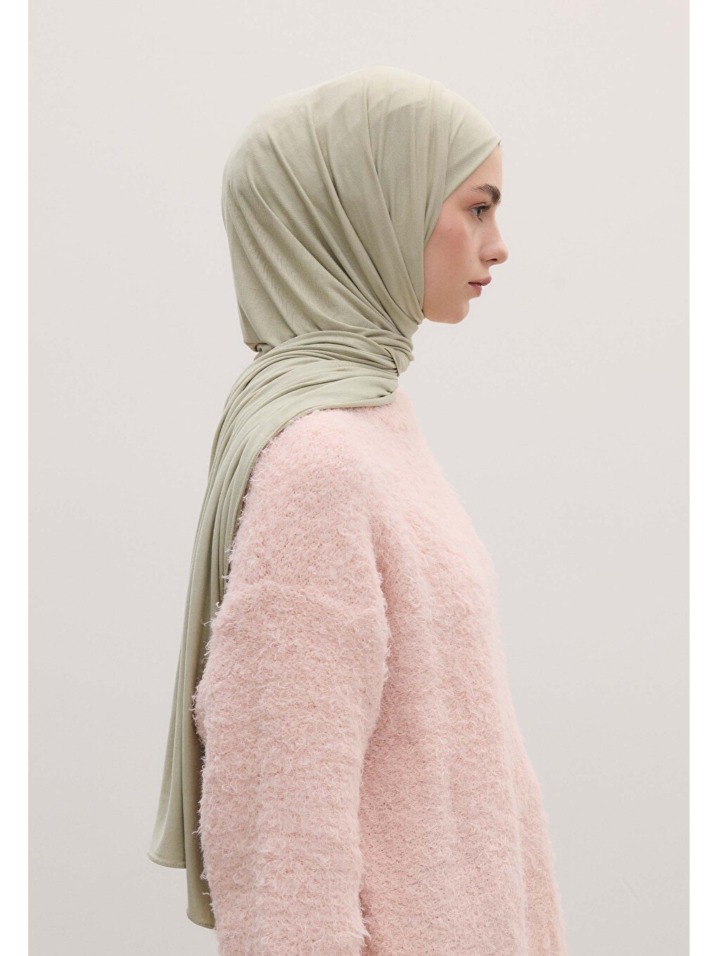 Bambu Penye Şal Pastel Yeşil-1