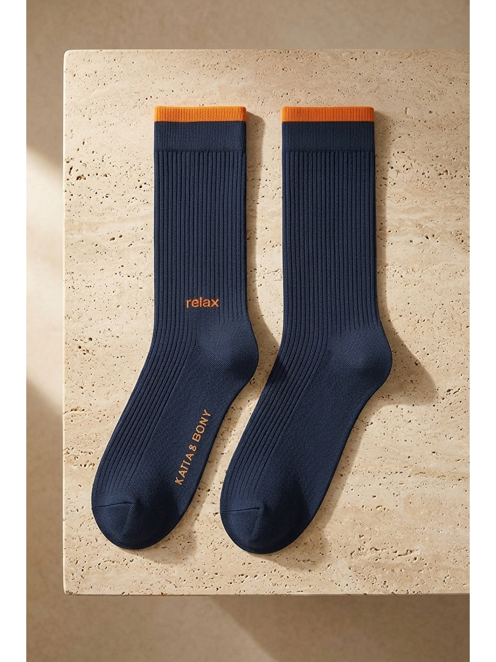 Erkek Relax Baskılı Soket Çorap Lacivert-2