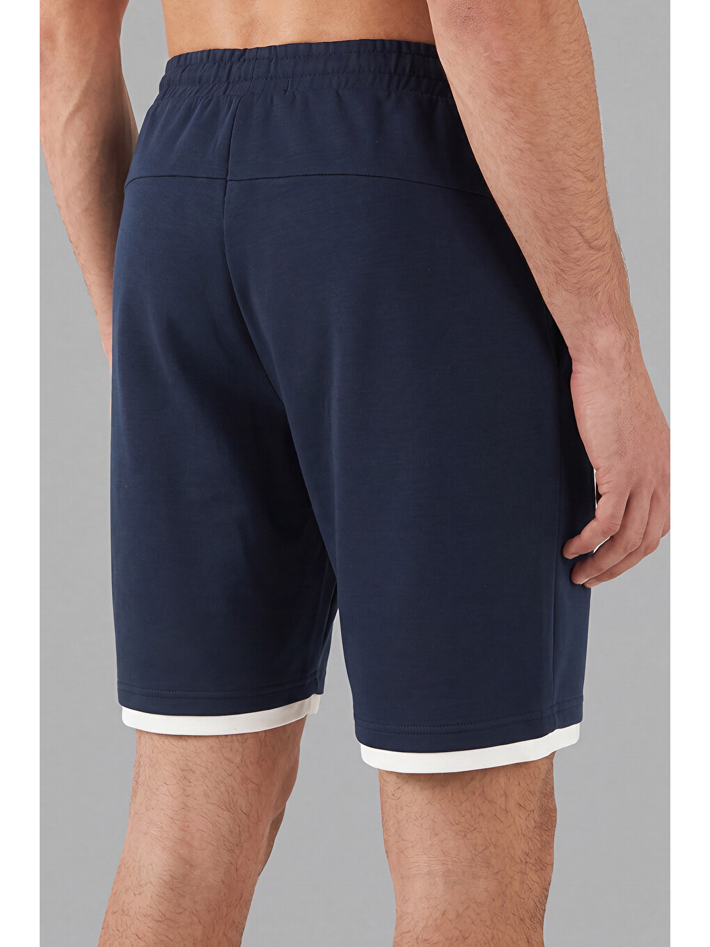İndigo Kumaş Çift Katmanlı Paça Detaylı Bağlamalı Short 5908091-5