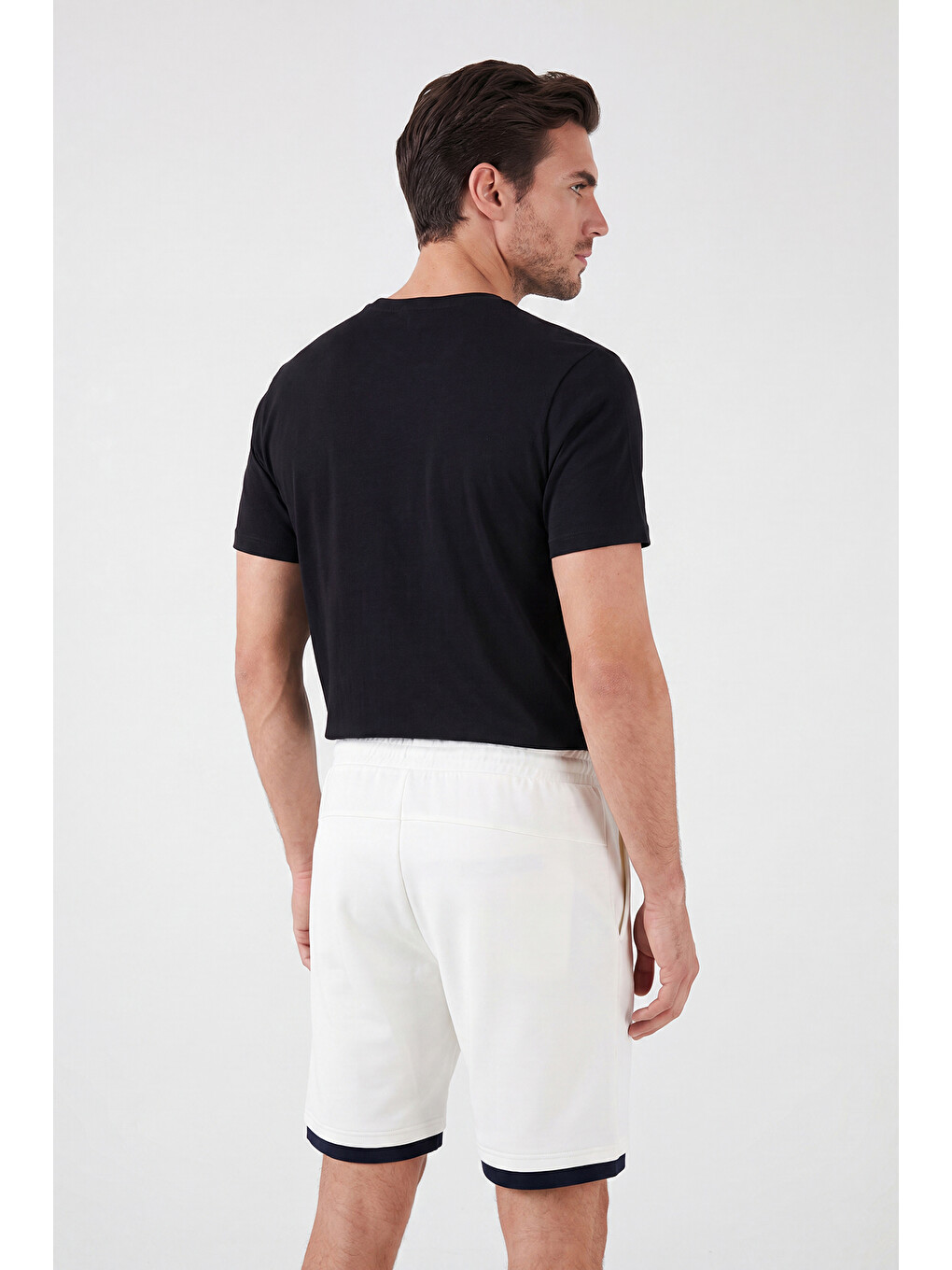 Ekru Kumaş Çift Katmanlı Paça Detaylı Bağlamalı Short 5908091-5