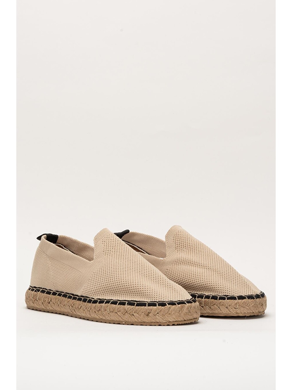 Unisex El Yapımı Triko Espadril Bej-2