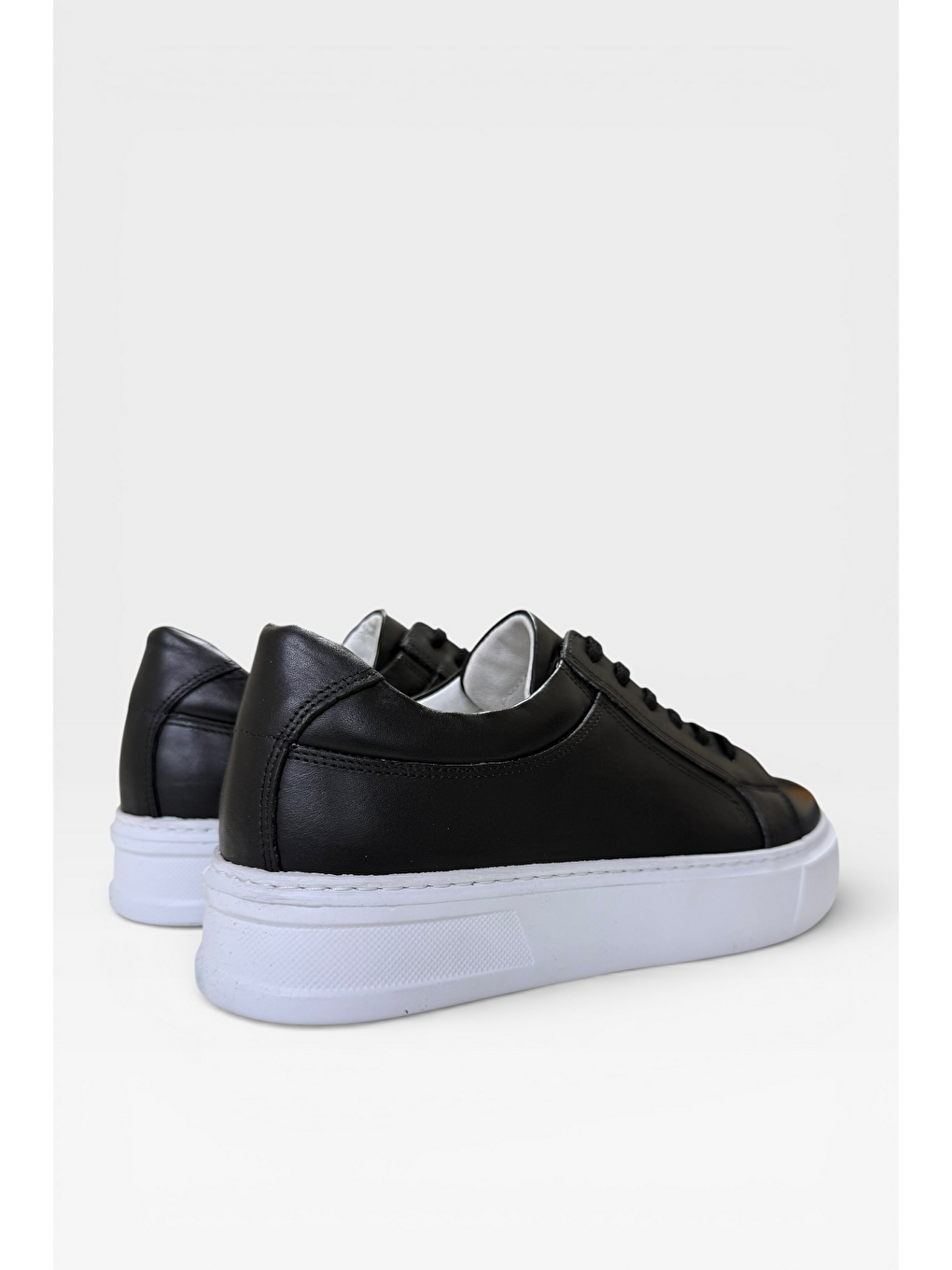 Hakiki Deri Sneaker Erkek Ayakkabı Siyah-5