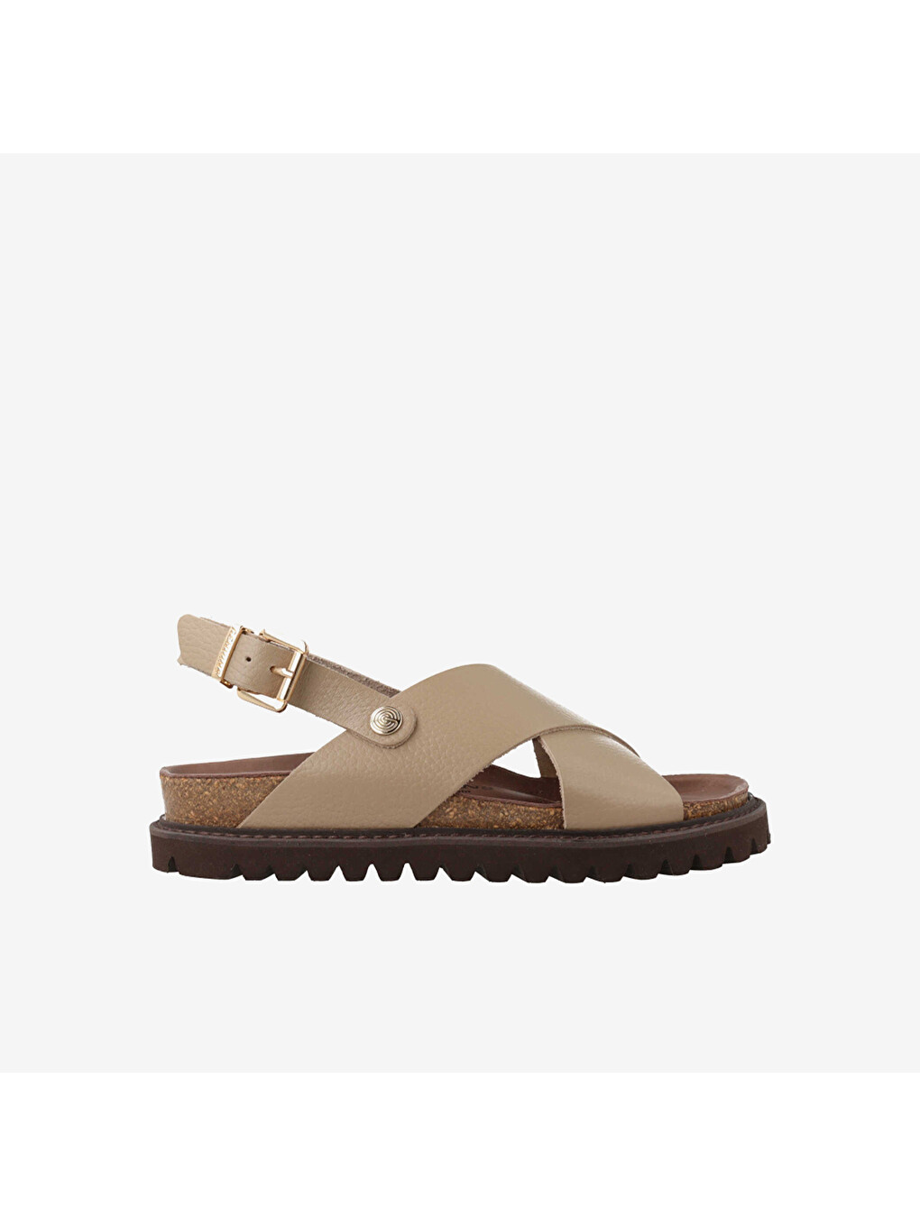 Bej Kadın Sandalet G106771 Melen Embossed Leather Taupe
