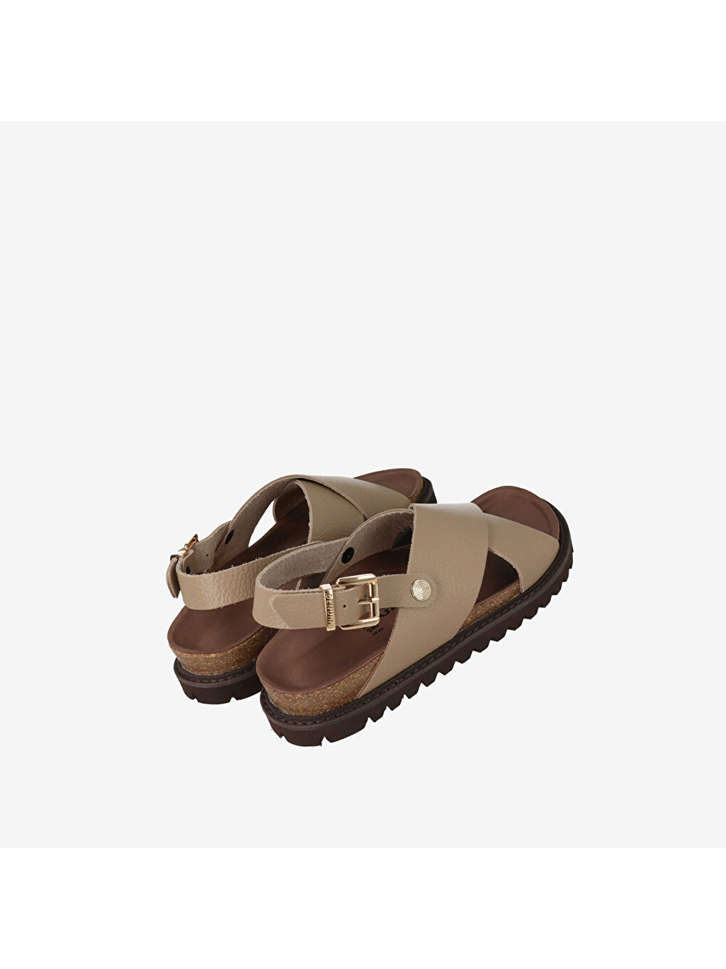 Bej Kadın Sandalet G106771 Melen Embossed Leather Taupe-2