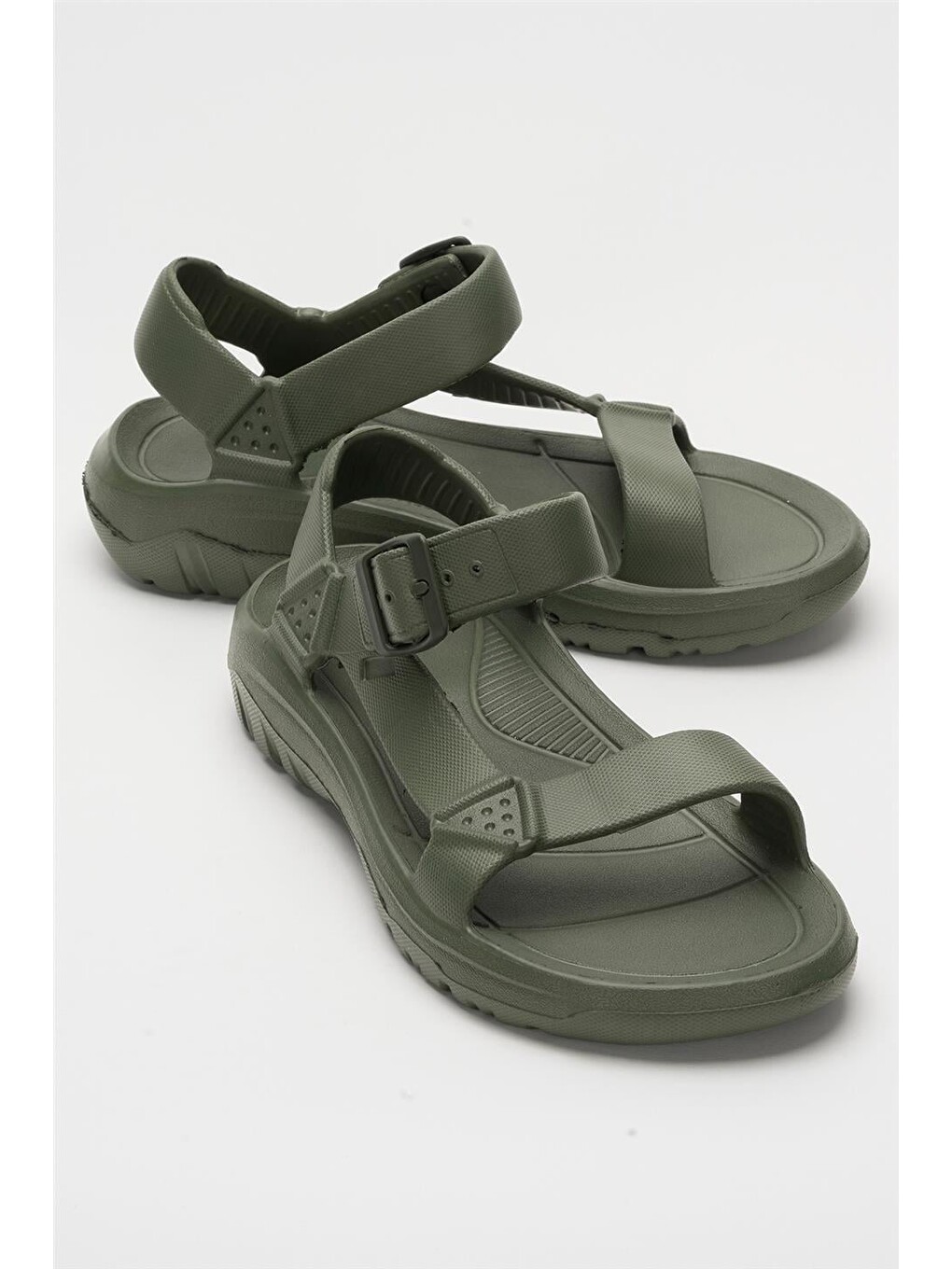 Unisex Eva Spor Kaymaz Yürüyüş Sandaleti Haki-2