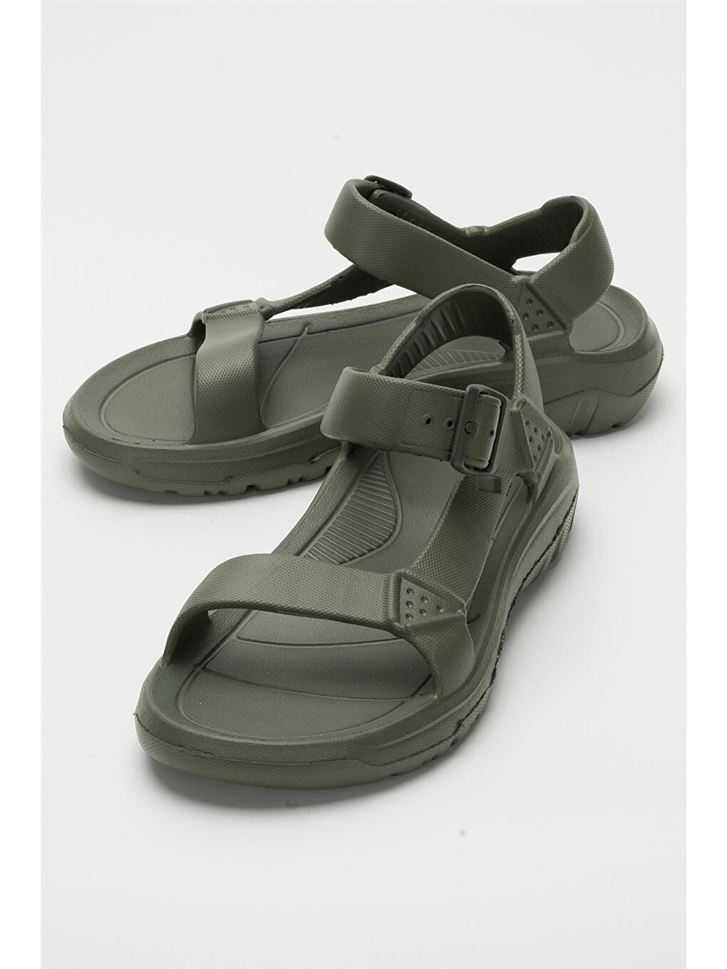 Unisex Eva Spor Kaymaz Yürüyüş Sandaleti Haki-9