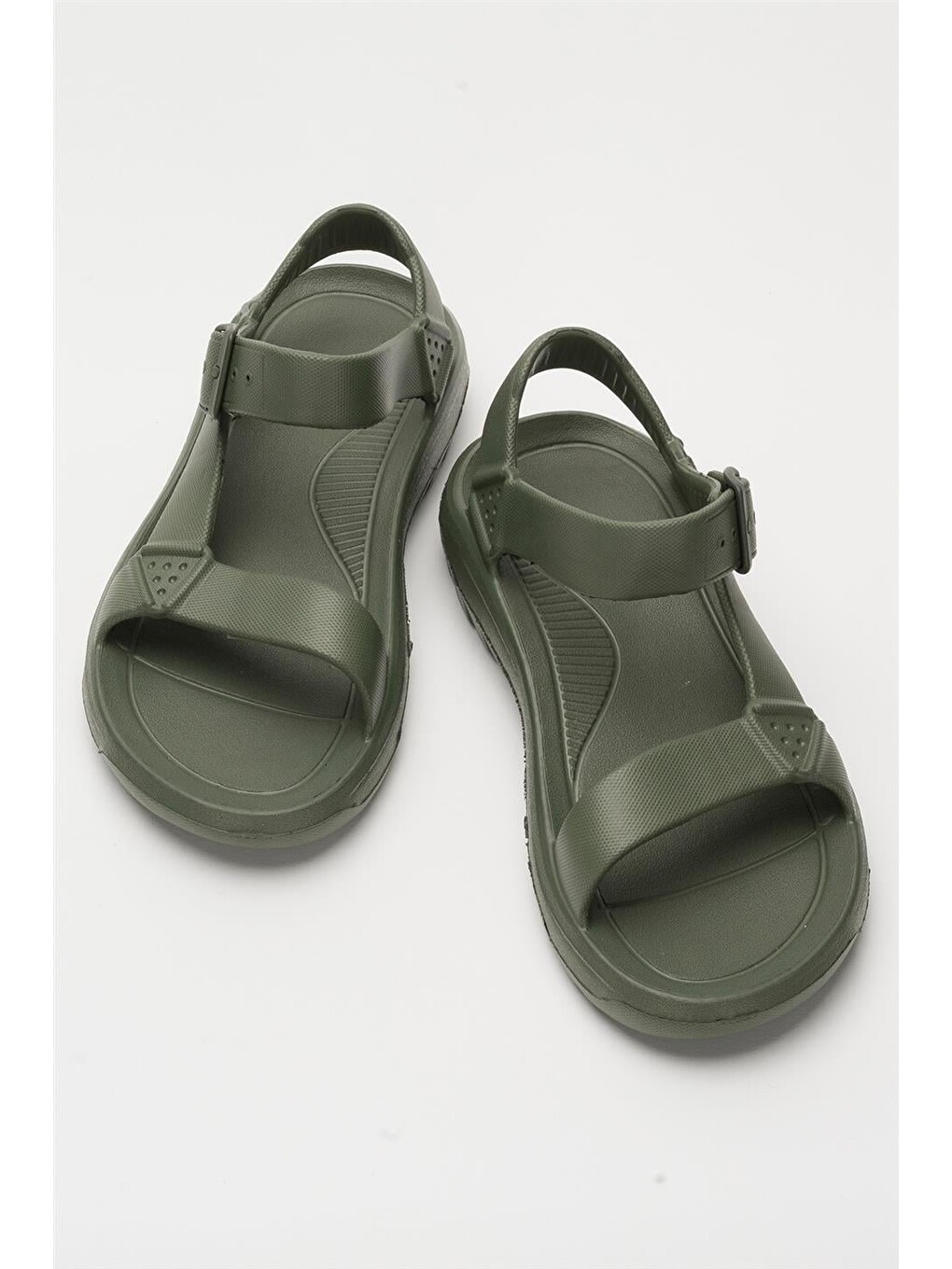 Unisex Eva Spor Kaymaz Yürüyüş Sandaleti Haki-10