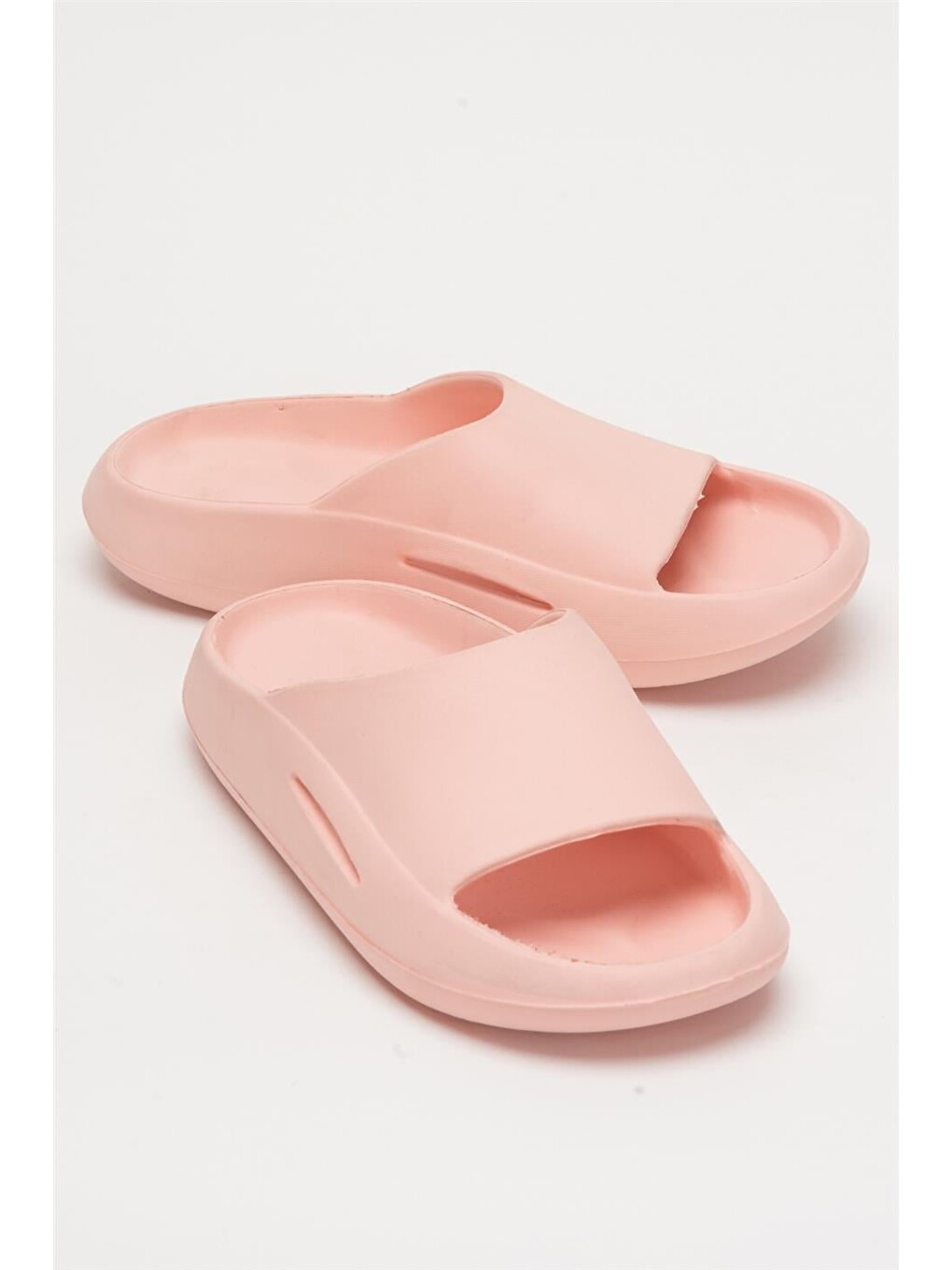 Pembe Unisex Yüksek Taban Tek Bantlı Eva Plaj Yazlık Günlükterlik Pudra-1