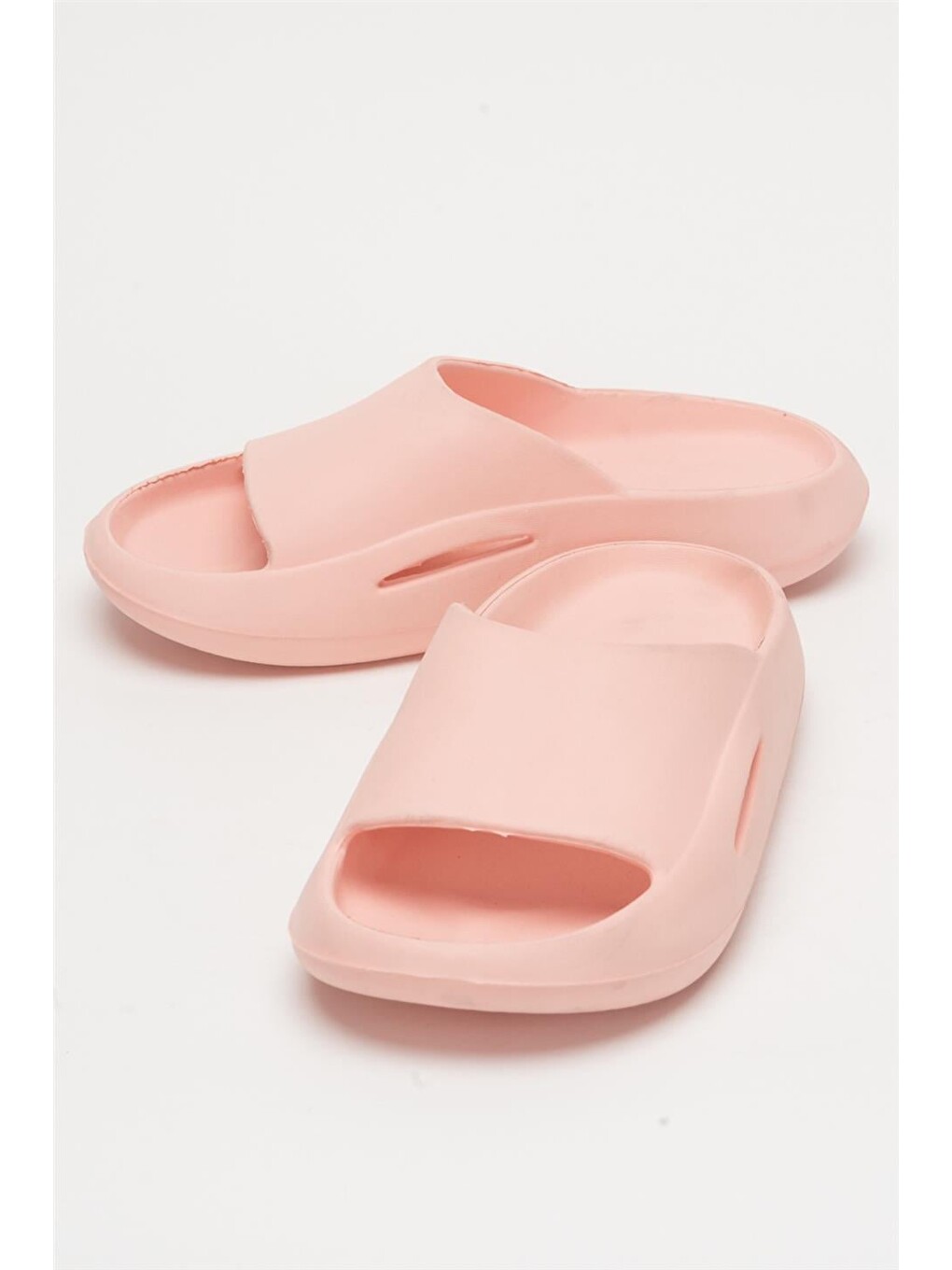 Pembe Unisex Yüksek Taban Tek Bantlı Eva Plaj Yazlık Günlükterlik Pudra-4