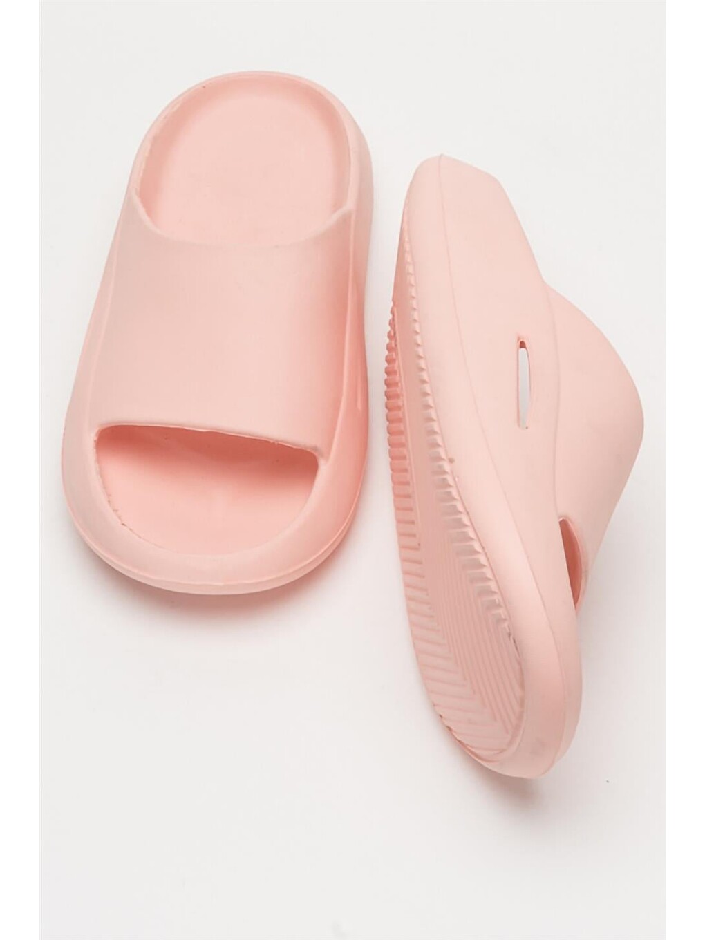 Pembe Unisex Yüksek Taban Tek Bantlı Eva Plaj Yazlık Günlükterlik Pudra-6