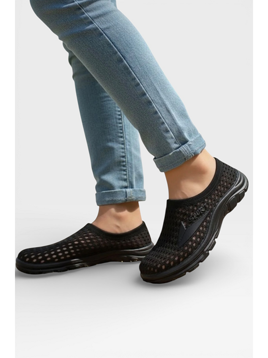 Unisex Yazlık Çok Amaçlı Havuz Plaj Bahçe Anatomik Yumuşak Taban Günlük Ayakkabı Siyah-5
