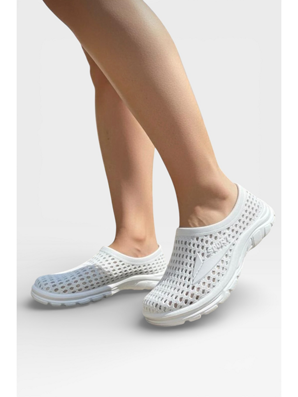 Unisex Yazlık Çok Amaçlı Havuz Plaj Bahçe Anatomik Yumuşak Taban Günlük Ayakkabı Beyaz-8