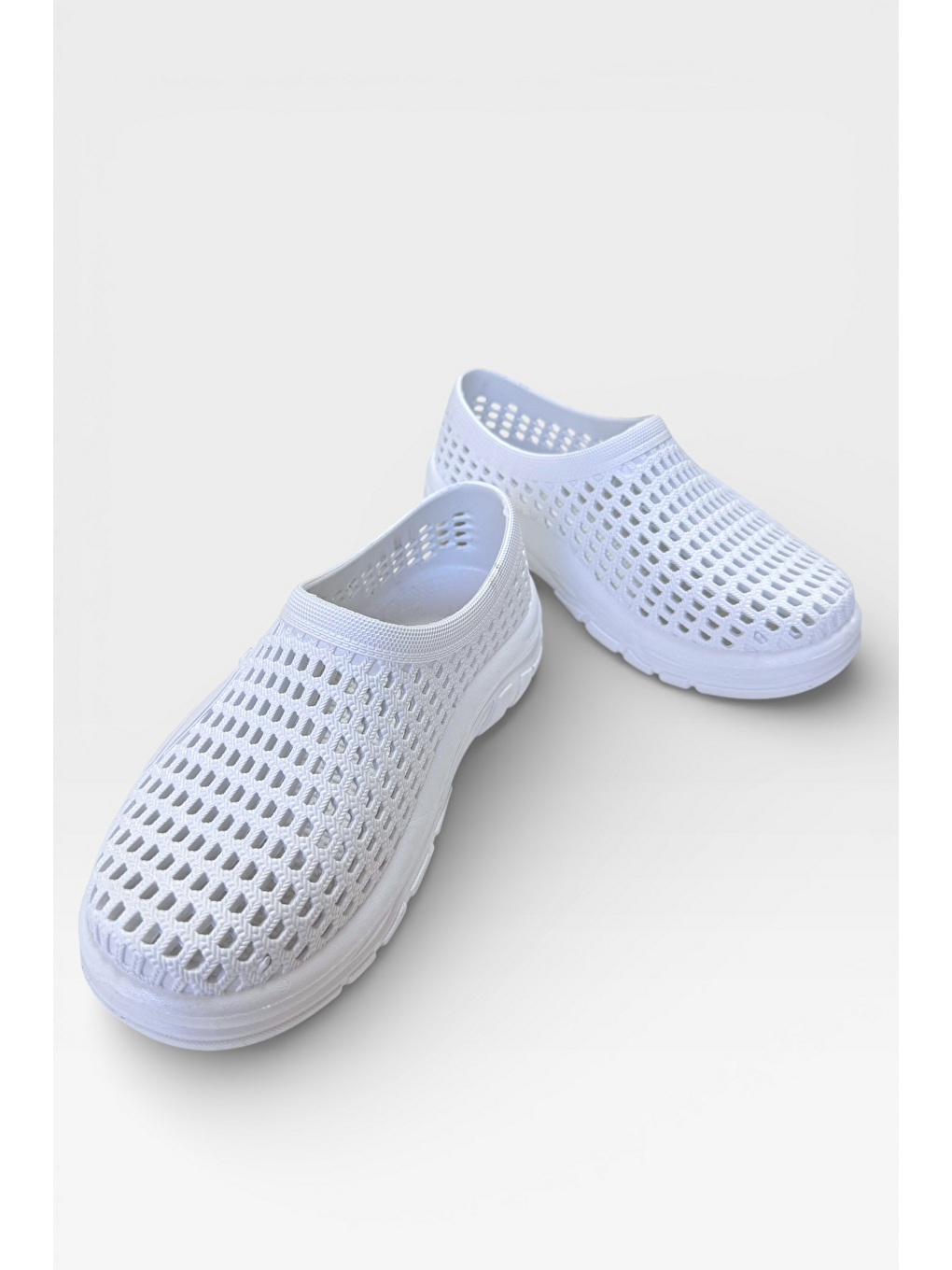 Unisex Yazlık Çok Amaçlı Havuz Plaj Bahçe Anatomik Yumuşak Taban Günlük Ayakkabı Beyaz-3