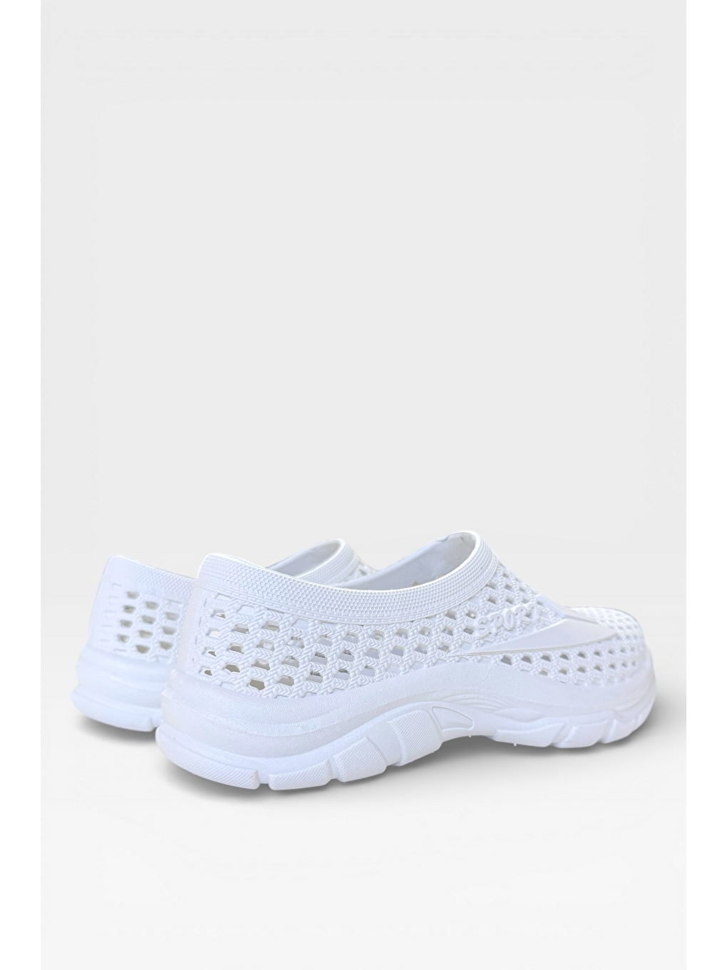 Unisex Yazlık Çok Amaçlı Havuz Plaj Bahçe Anatomik Yumuşak Taban Günlük Ayakkabı Beyaz-4